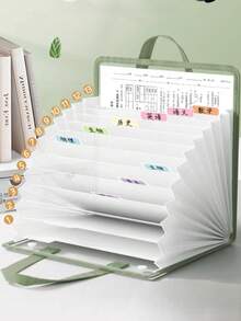 Transparent Accordion-Style Storage Pouch (Water Vole Pattern), Horizontal Compartment Design, Student File Organizer, Transparent Inner Pages For Certificates And Awards, Large Capacity For Office Supplies, Can Store Textbooks, Books, Documents, Stationery, Back To School Essential, Learning Supplies - Multicolor - View 7