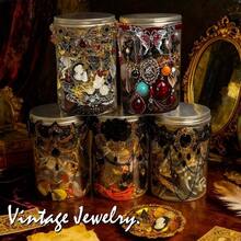 Mystery Jewelry Jar Bundle - 40 - 45 Piece Surprise Jewelry Box Women, Set Necklace, Earrings, Rings, Kracelet, Keychain, Hair Clip - Unique Birthday Her, Set, 40 - 45 Piece, Her, Unique Birthday - 復古風格 - 查看 3