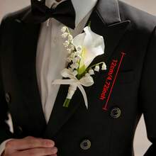 新娘婚礼伴娘捧花 白色人造马蹄莲手捧花束 婚礼摄影道具 派对仪式 周年纪念 家居装饰