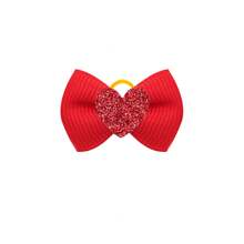 2pcs Dopamine Color Series Heart Bow Hair Ties, Simple, High-End, And Elegant Elastic Headbands For Small To Medium-Sized Long-Haired Dogs, Perfect Pet Accessories For Occasions Like Valentine's Day And Weddings - Multicolor - View 19