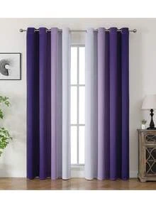 2pcs Ombre Blackout Curtains/Multiple Sizes Available/Top Eyelet Design/Living Room Darkening Curtains/Bedroom & Living Room Blackout Curtains/Heat Insulation/Modern Ombre Design Privacy Curtains/Home Decor Curtains/Pink Curtains - Pink - View 9