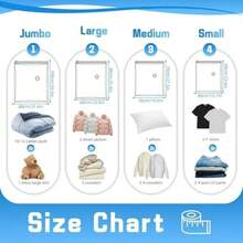 Bolsas de Vaco Almacenamiento,12 Pack reutilizables bolsas de compresin de ahorro de espacio,con Bomba Elctrica,para Ropa, Almohadas y Edredones. - como se muestra en la figura - Ver 4