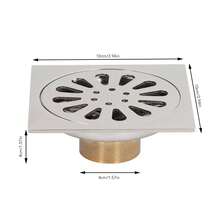 Galvanized Copper And Stainless Steel Bathroom Drain: Insect Prevention, Fast Drainage, Ideal For Washing Machines. - Silver - View 9