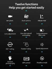 TOKQI 新款 K13 MAX 折叠无人机，配备双摄像头，遥控无人机，适合初学者，具有定高功能、480p 视频拍摄、室内/室外使用，适合成人和青少年，USB 充电，一键起飞/降落，是生日或节日的绝佳礼物（灰色）