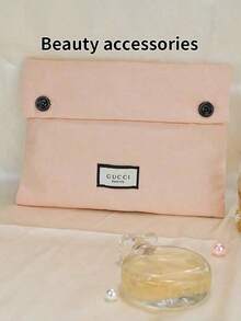 Gucci 8.5" X 6" X 2" Pink Canvas Cosmetic Bag, Sweet Style - Pink - View 5