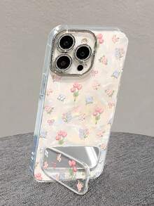 1个高端郁金香镜面手机壳，贝壳图案，优雅保护套，兼容 11/12/13/14/15/16/17 Pro Max（不含手机） - 白色 - 查看 2