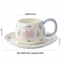 A Set Of Handcrafted Asymmetrical Ceramic Cup And Saucer Sets, Japanese-Style Retro High-Quality Thickened Coffee Cups, Afternoon Tea Latte Cup And Saucer Sets, Office Gifts, Birthday Gifts, Holiday Gifts, And Friends' Gifts - Multicolor - View 2