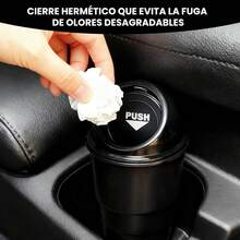 2 piezas bote de basura para carro con 2 rollos bolsas portátil cubo de basura para coche mini cubo de basura para coche con tapa accesorios para auto para mantener el automóvil limpio y ordenado - 300 ml - 19 x 10 x 22,4 cm - Ver 11