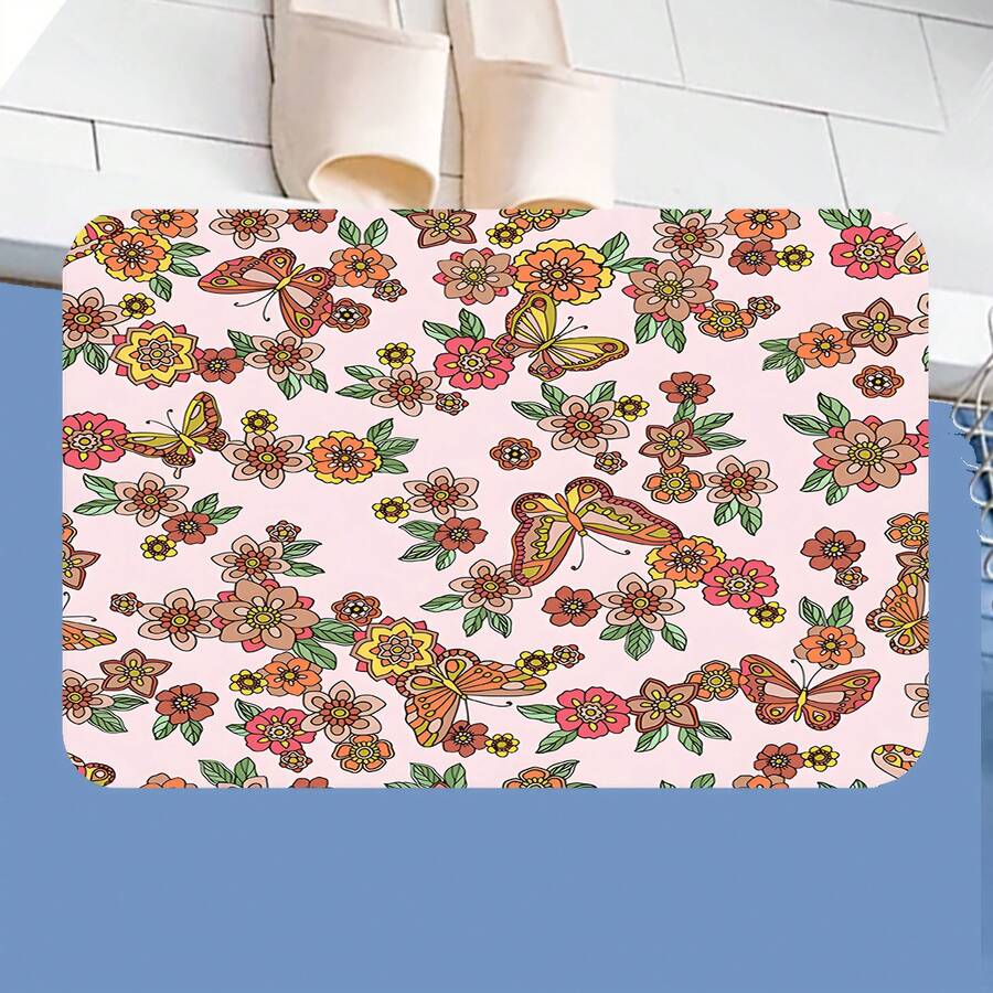 Diatom Mud Floor Mat, Made Of High-Quality Diatom Mud And Tech Fabric, With An Ultra-Soft Surface That Can Absorb Water To The Maximum Extent. Print 1.9.255 - Black - View 1