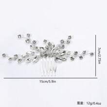 1pc Bridal Alloy Rhinestone Hair Comb, Suitable For Wedding, Party, Gathering