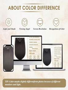 14-24 Inch Yaki Straight Clip-In Hair Extensions, Black, Double Wefted, Suitable For African American, 7pcs/Set - Multicolor - View 8