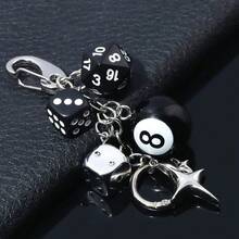 Handmade Y2K Style Destiny Dice Keychain With 8 Ball Pendant - Unisex Subculture Bag Charm & Fashion Accessory Cross - 彩色 - 查看 6