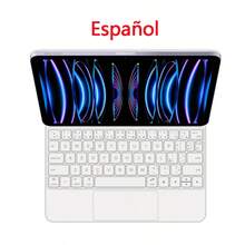 Bàn phím Magic Keyboard Case tương thích với iPad Pro thế hệ 1, 2, 3, 4 2018-2022, máy tính bảng 11 inch, chân đế từ tính cho các mã model: A1980 A2013 A1934 A1979 A2228 A2068 A2230 A2231 A2377 A2459 A2301 A2460 A2435 A2759 A2761 A2762. Bàn phím máy tính bảng có Bluetooth, bàn di chuột và đèn nền. - trắng - Xem 13