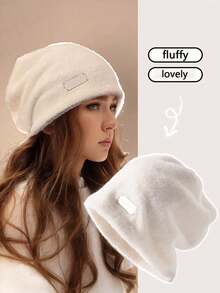 1 件女士冬季保暖毛绒护耳针织帽万圣节 - 多色 - 查看 1