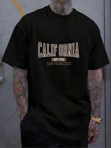 Camiseta de Manga Corta Holgada Casual Versátil con Estampado Divertido, para Vacaciones, Trabajo y Uso Diario - Negro 3 - Ver 7