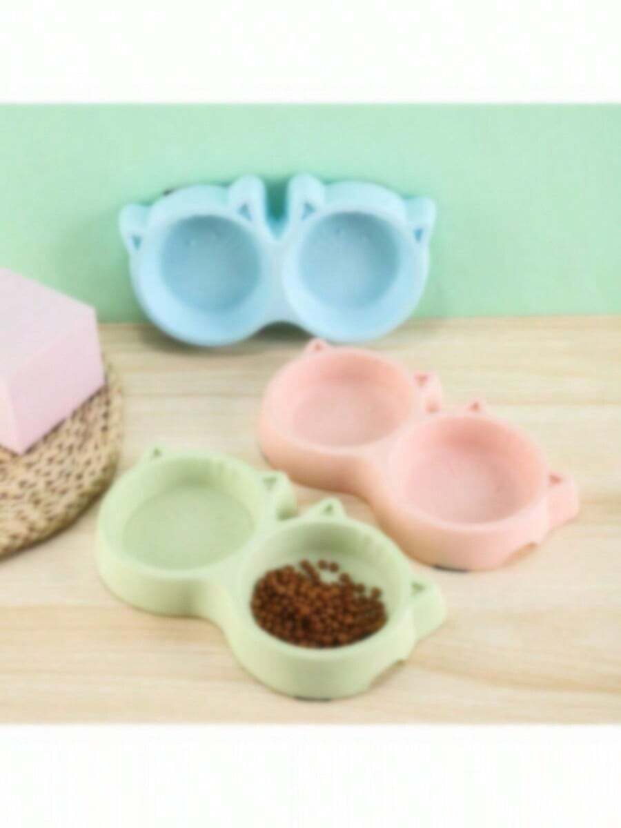 2-In-1 Anti-Spill Cat Food & Water Bowls, Automatic Cat Feeding Supplies