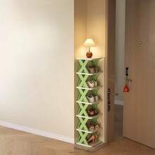 9层立式鞋架 - 窄型塑料鞋架，可收纳9双鞋，易于组装，适用于玄关、衣橱、走廊、浴室、宿舍 - 坚固耐用且可堆叠的鞋架