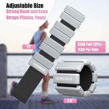 Pilates Wrist Ankle Weights For Women, Wearable Strong Arm & Leg Weights Set Of 2(1 Lb/2.2 Lbs Each), Adjustable Ankle Weights For Walking, Yoga, Dance, Barre, Gym,39834123 - Grey - View 6