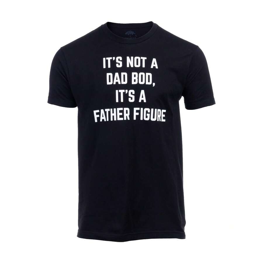 It's Not A Dad BOD, It's A Father Figure | Funny Daddy Tee Shirt, Sarcastic Saying Joke T-Shirt For Men Grandpa, 100% Cotton Men's Tee - Soft & Breathable, Daily/Active Essential - màu đen - Xem 1