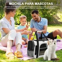 CYPNTransportadora para Perro y Gato. Cojín de Felpa con Correas Ajustables para los Hombros. Transportadora para Perro Chico Adecuado para Mascotas Pequeñas y Medianas.con Bol + Bolsa. Negro grisFashion - 226502144 - Ver 3