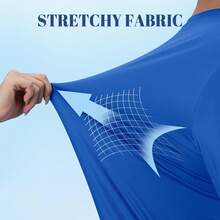 KEFITEVD Men's Long Sleeve Shirts UPF 50+ UV Sun Protection Athletic Shirts For Hiking Running Workout Rash Guard - 彩藍色 - 查看 5