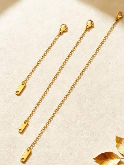 6/3/1 Stainless Steel 18k Gold-Plated Necklace Extender (High Quality 304 Stainless Steel + Vacuum Gold-Plating Process) - Super Durable-Non-Fading-Low Sensitivity-Delicate And Compact. Suitable For Necklaces, Bracelets, Anklets And Other DIY Jewelry For Women, Gold, Silver, (2 Inches, 4 Inches, 6 Inches) Optional