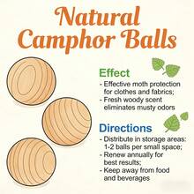 50pcs Camphor Wood Balls, Camphor Beads, Insect Repellent, Anti-Moth, Anti-Moisture, Anti-Mildew, Deodorizing, Keeps Rooms Clean And Tidy, Suitable For Long-Term Unoccupied Rooms - Apricot - View 5