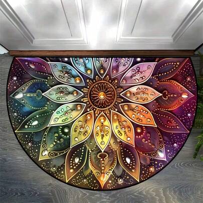 שטיח כניסה חצי עיגול וינטג' 1 חלקים, שטיח כניסה, שטיח קטן, שטיח קבלת פנים, שטיח, שטיח רצפה, שטיח כניסה חיצוני, שטיח למטבח, עיצוב הבית, שטיח לדלת הכניסה, שטיח קטן לשטח, שטיח חוץ, עיצוב הבית, שטיח אזור, שטיח גינה, שטיח רחיץ