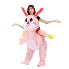 复活节充气兔子服装，卡通人物舞台、派对、节日服装 - 彩色 - 查看 4