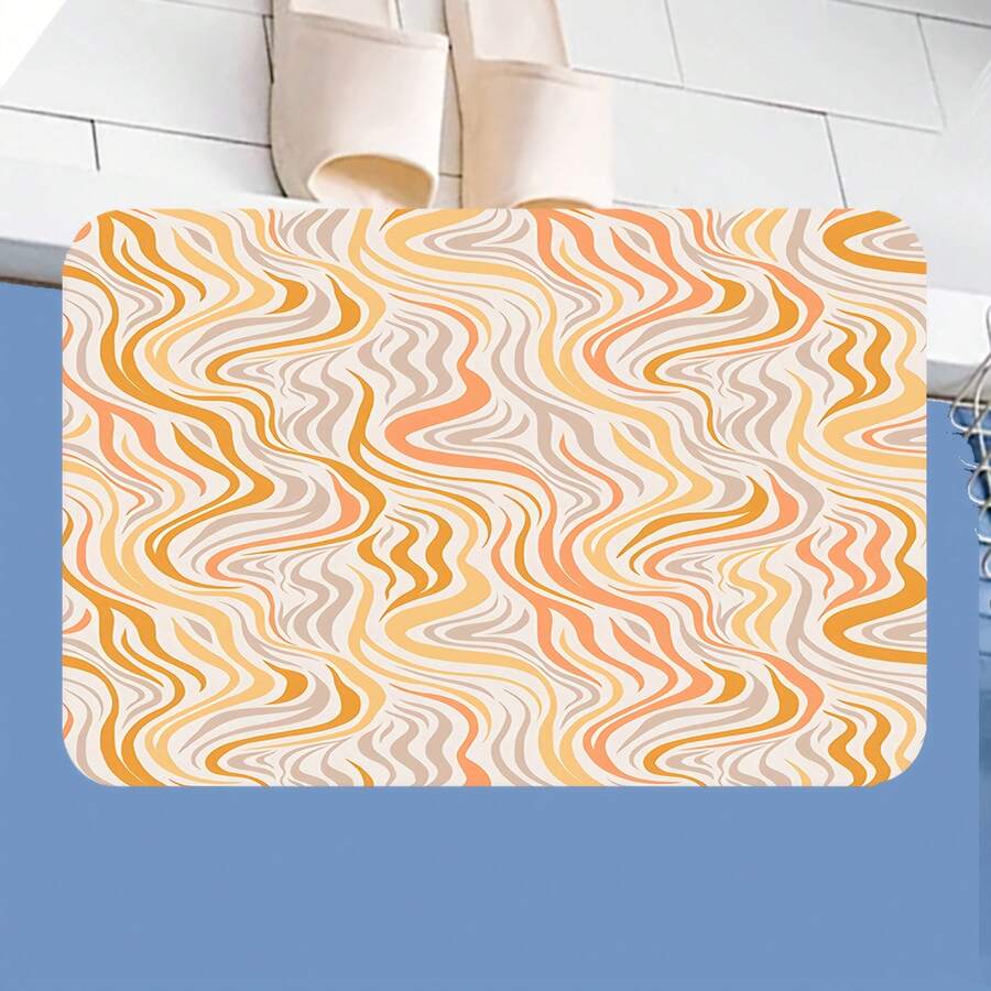 Diatom Mud Floor Mat, Made Of High-Quality Diatom Mud And Tech Fabric, With An Ultra-Soft Surface That Can Absorb Water To The Maximum Extent. Print 1.9.122 - Black - View 1