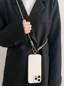 1pc Pineapple Shaped 8cm Double Buckle Lanyard Strap, Colorful Polyester Phone Hanging Cord