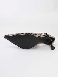 2026新款豹纹尖头小猫跟凉鞋，时尚优雅OL通勤约会派对高跟鞋，女士 - 杏色 - 查看 10