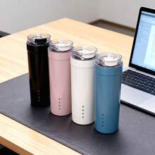 550ML Stainless Steel Large Capacity Coffee Cup, High-Quality Vacuum Insulated Travel Mug, Leak-Proof Handle, Thermal Cooling Cup For Office, Beverages - Multicolor - View 2