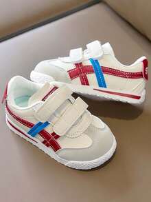 1 Pair Girls Fashionable Casual Outdoor Anti-Slip Sports Shoes, Soft Sole Versatile Tennis Shoes For Toddlers & Little Kids, Suitable For Autumn - Red - View 3