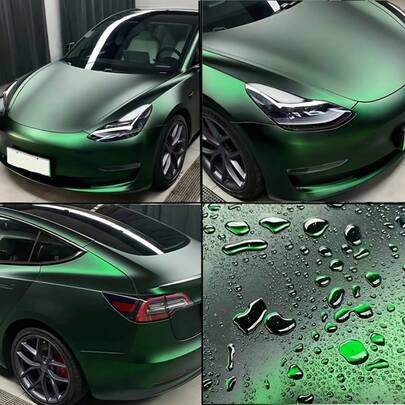 1 pièce de film vinyle de qualité supérieure de couleur vert toxique électroplaqué mat, pour la décoration de voiture, maison et véhicule. Autocollant brillant de haute qualité, best-seller pour la modification de la couleur de la voiture