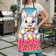 1件复活节兔子围裙，可爱兔子手提花篮和彩色彩蛋设计，是春季庆祝活动的完美之选。这款节日厨房围裙以身穿蓝色外套、被鲜花环绕的可爱兔子为特色，是复活节烹饪烘焙派对的理想之选。 - 彩色 - 查看 8