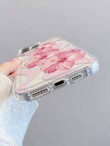 1 Piece. Lily Flower Pattern, Air Cushion Transparent Anti-Drop Phone Case, Made Of TPU Material, Can Be Given As A Holiday Gift, Suitable For Apple Phones XS/XS Max/XR/11 12 13 14 15 16 Pro/17 Air/Promax/14 15 16 Plus. Suitable For Both Men And Women. - 無色 - 查看 5