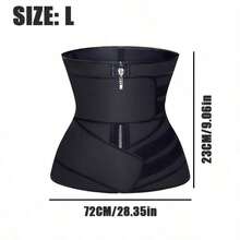 Women's Reversible Waist Trainer Belt, Zippered Tummy Control Body Shaper, Sports Compression Waist Cincher For Workout, Gym, Walking, Fitness, Daily Wear & Waist Support, Multiple Sizes - Black - View 13
