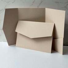 25pcs Tri-Fold Pocket Wedding Invitation Cards With Envelopes, Simple Invitation Cards For Engagement, Quinceanera, Christening, DIY Invitations, 5*7 Inch Pocket Invitations, Customizable Invitations - Dark Green - View 9