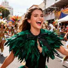 1pc Exaggerated Personalized Multilayer Feather Shawl, Suitable For Carnival, Festival, Party Parade, Stage Performance, Celebration, Cosplay Costume - Multicolor - View 4
