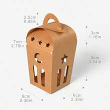 10pcs Eid Mubarak Gift Boxes, Crescent Moon Hollow Design Foldable Paper Boxes, Islamic Ramadan Strength Paper Candy Cookie Packaging Boxes With Handle, Ramadan Gift Boxes, Suitable For Birthday, Wedding, Ramadan, Party Gifts | Light Brown - Multicolor - View 12
