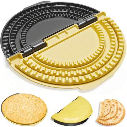 Tortilla Sealer,,Tacos Tortilla Crimper Maker Large,Removable & Adjustable 6"-8''-10" Crust,For Burritos,Pasties,Tortilla,Dumplings,Sandwich,Grey Yellow