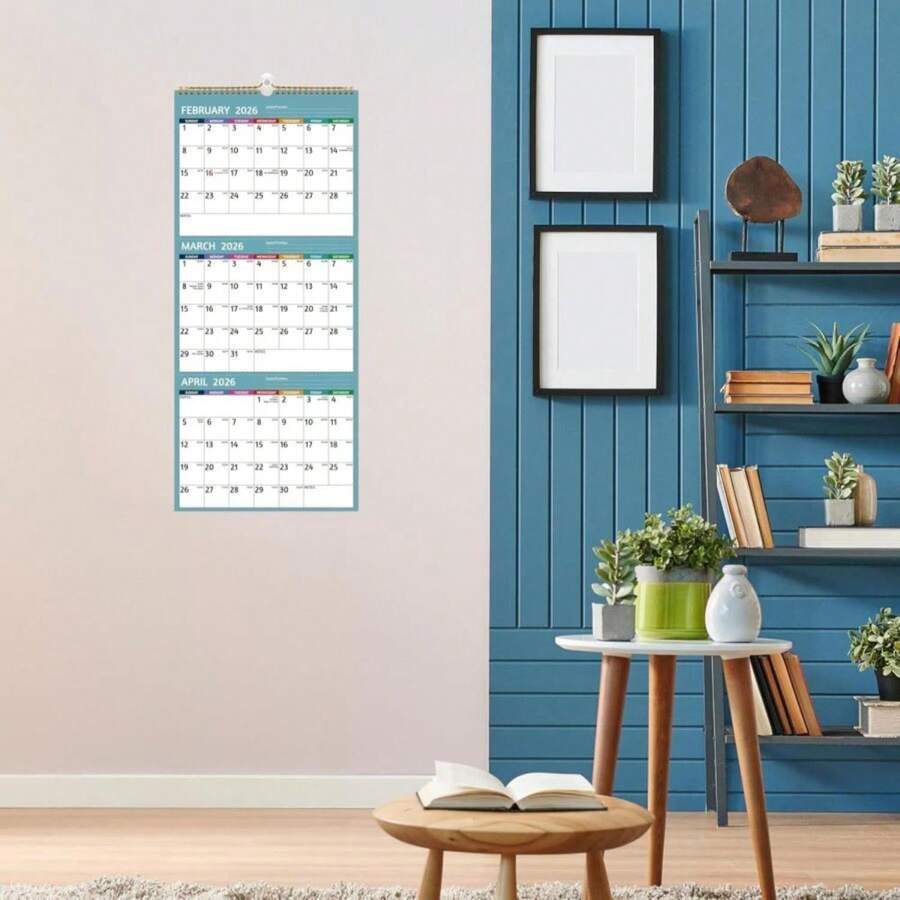 Calendario de pared 2026 - Calendario de 3 meses 2026 vertical, enero ...
