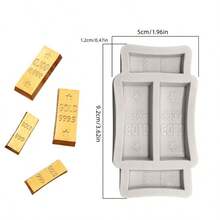 1pc Gold Bar & Gold Brick Chocolate Silicone Mold, DIY Gold Coin & Gold Ingot Kneading Silicone Mold, Mousse Cake Mold - Multicolor - View 7