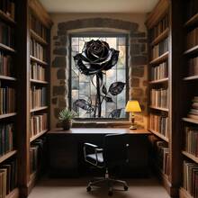 Una sola hoja de película de privacidad, película de vidrio esmerilado, película de aislamiento térmico, adsorción electrostática y película decorativa sin adhesivo para ventanas, adecuada para decoración del hogar, oficina y baño (44.5 x 100 cm) - Multicolor - Ver 2