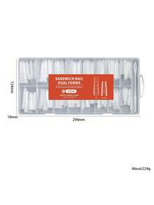 256pcs/Box Almond & Round Nail Extension Mold Set, Sandwich Style With Alignment Guide, Reusable For DIY Quick Nail Extension, 16 Sizes, Transparent Plastic Mold, Suitable For Salon-Level Manicure At Home - Multicolor - View 7