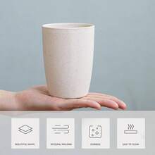 Wheat Straw Cups Set Of 4, Unbreakable Drinking Cup Reusable Plastic Cups Dishwasher  Kitchen Party Camping - 藍色,綠色,橘色,黃色 - 查看 4