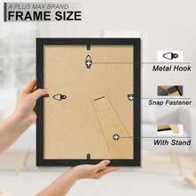 A PLUS MAX 5x7 Picture Frame Set Of 6, Engineered Wood Frame Display Photo 4x6 With Mat Or 5 X 7 Without Mat, 5by7 Frame With Black Wood Grain For Wall - 6 Pack\/Black\/5"X7" - ColorG - 查看 6
