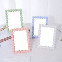 6-Inch Cute Plastic Mirror With Beaded Edge, Decorative Desktop Stand, Home Decor Accessory - Multicolor - View 6