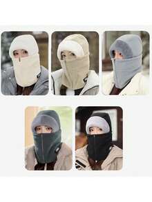 1pc Unisex Warm 3-In-1 Balaclava, Winter Windproof Fleece Face Mask, Neck Warmer And Beanie, Full Face And Neck Coverage, Machine Washable, Suitable For Cycling And Outdoor Activities